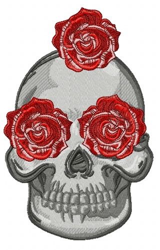 Spanish skull machine embroidery design