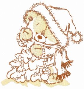 Decorating holly for Christmas 2 embroidery design