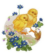 Chicks hatched embroidery design