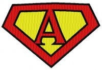 Superman alphabet letter A embroidery design