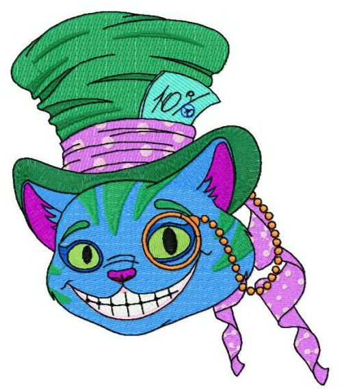 Cheshire cat 7 machine embroidery design