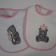 Embroidered Teddy bear designs on bibs