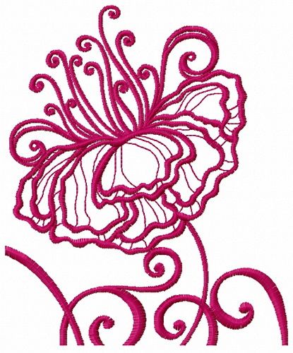 Fragile flower 4 machine embroidery design      