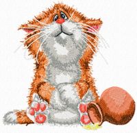 Cat not happy embroidery design
