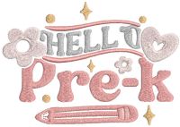 Hello pre-k embroidery design