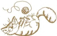 Hand drawn cat free embroidery design 7
