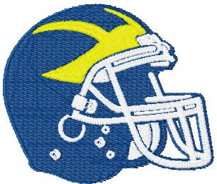 Delaware Blue Hens helmet logo machine embroidery design