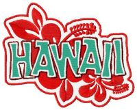 Hawaii badge 3 embroidery design