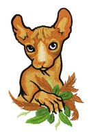Sphynx cat embroidery design
