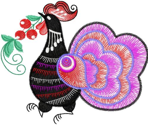 Rooster free embroidery design 3