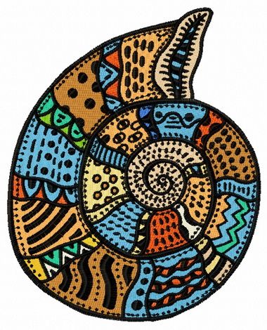 Mosaic sea shell machine embroidery design