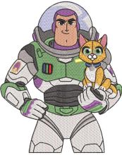 Buzz  Hero with cat embroidery design