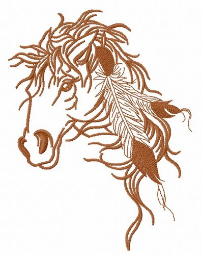 Native American's horse 2 machine embroidery design      