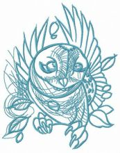 Owl flying embroidery design