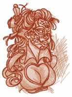 Captive girl embroidery design