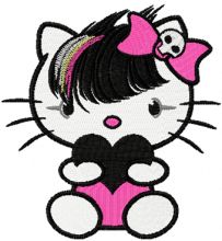 Hello Kitty Emo embroidery design