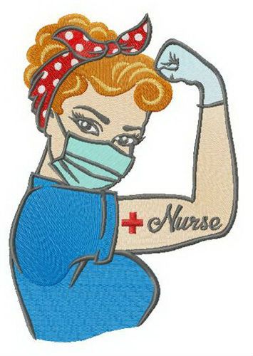 Nurse machine embroidery design