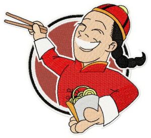 Chinese food embroidery design