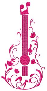 Guitar embroidery design