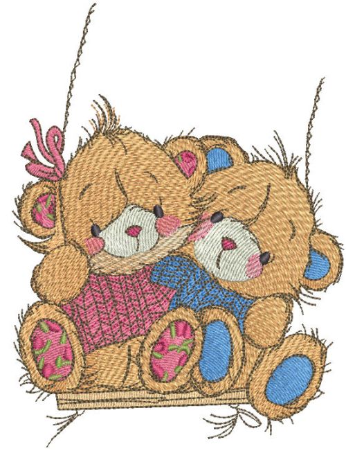 Fun swing machine embroidery design