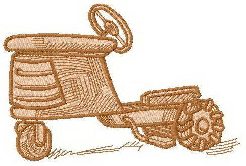 Wooden tractor machine embroidery design