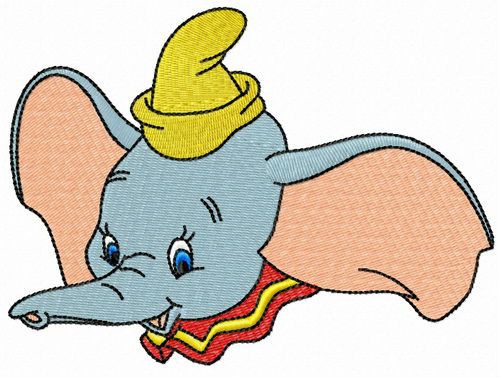 Circus artist Dumbo machine embroidery design