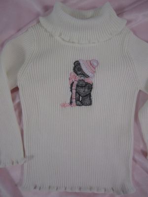 Sweater with Teddy Bear embroidery design  