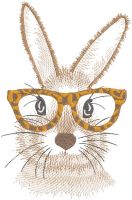 Easter Bunny with Glasses embroidery design