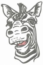 Funny zebra embroidery design