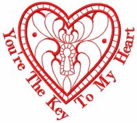 You're the key to my heart free embroidery design