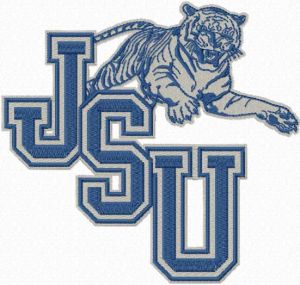 Jackson State University logo embroidery design