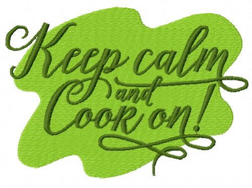 Keep calm and cook on 2 machine embroidery design