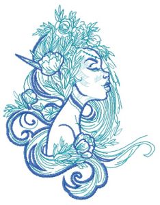 Nature spirit embroidery design