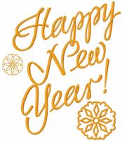 Happy New Year embroidery design