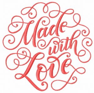 Made with love embroidery design
