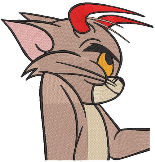 Tom holds in his paw embroidery design