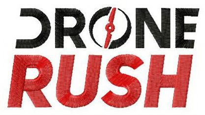 DroneRush logo machine embroidery design