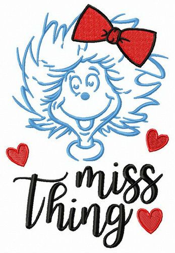 Miss Thing machine embroidery design