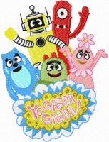 Rock, Muno, Plex, Foofa, Toodee in Gabba Land embroidery design
