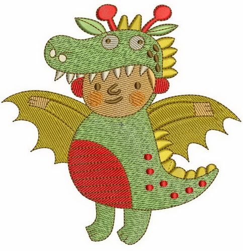 Dragon costume machine embroidery design