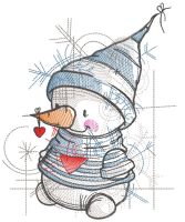 Snowman Christmas with love free embroidery design captures the joy