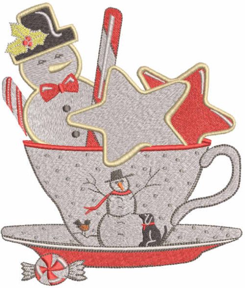 Christmas magic in a mug with milk embroidery design