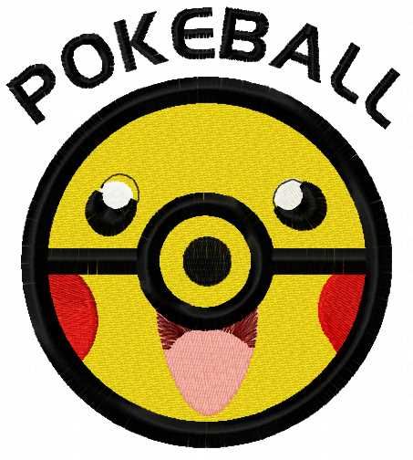 Pikachu pokeball embroidery design