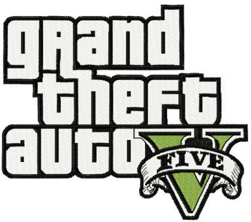Grand Theft Auto five logo machine embroidery design