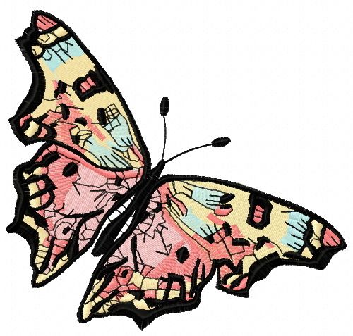 Patch butterfly machine embroidery design      