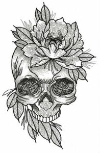 Aristocratic skull embroidery design