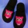 Cute Owl design on slippers embroidered