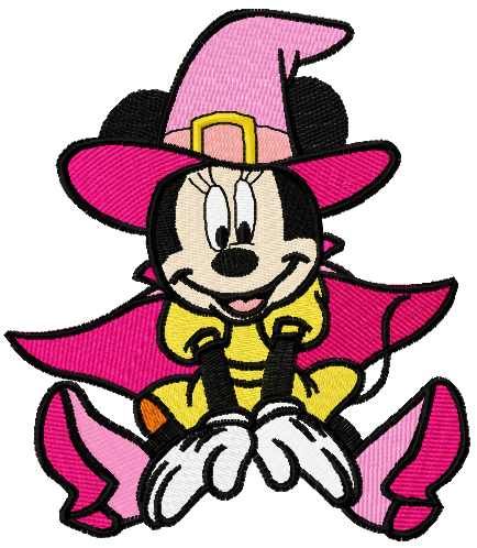 Mickey Mouse wirch costume embroidery design