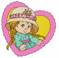 Cute little girl 3 embroidery design