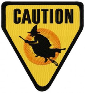 Caution sign embroidery design